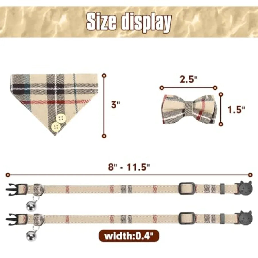 Plaid Breakaway Cat Collar Set