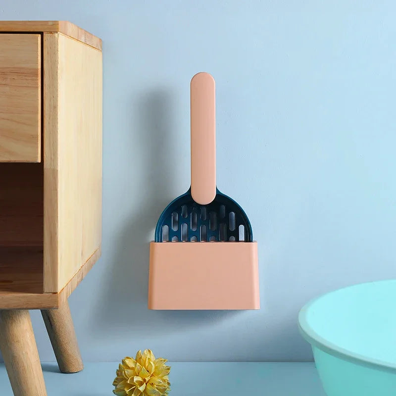 Self-Cleaning Cat Litter Scoop with Holder