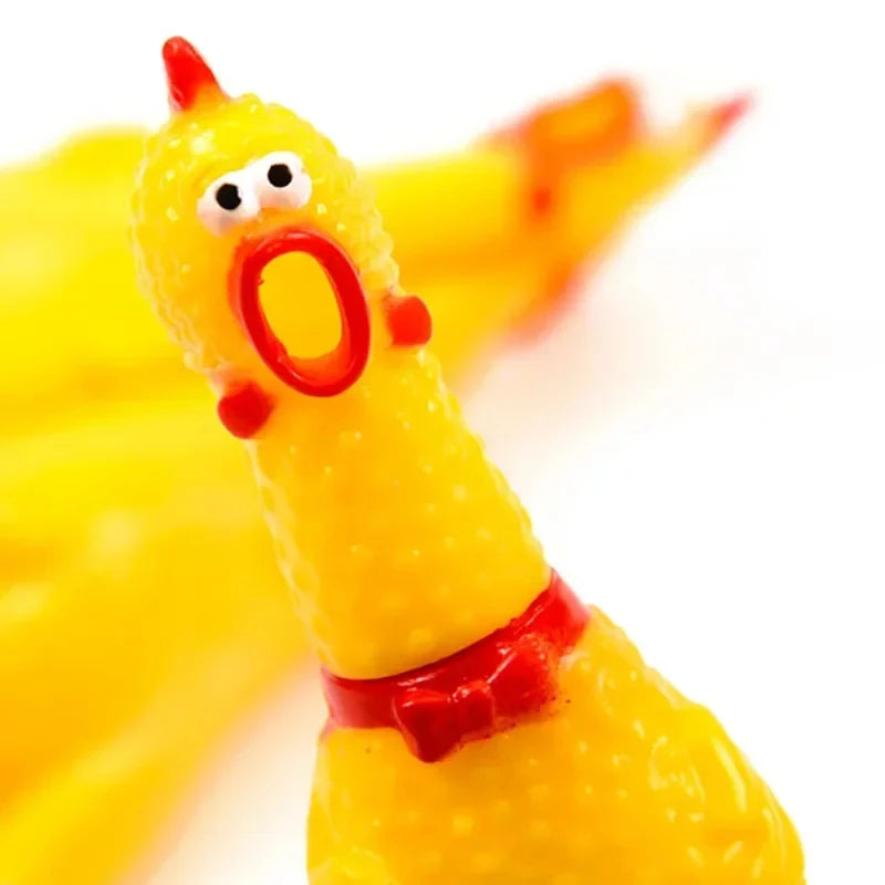 Squeaky Screaming Chicken Dog Toy