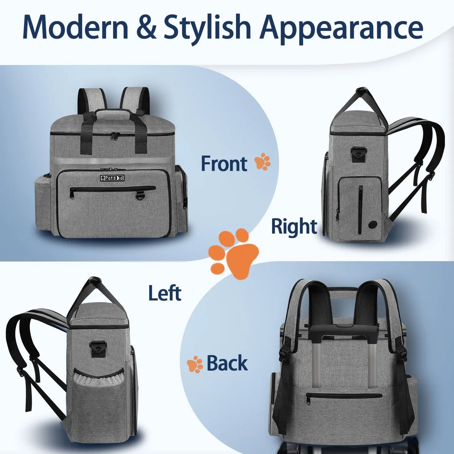 Portable Pet Travel Organizer Bag with Bowls