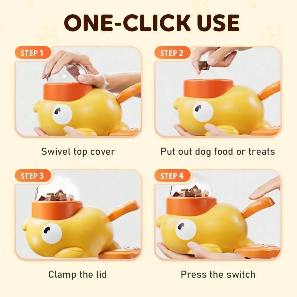 2-in-1 Duck-Shaped Slow Feeder & Treat Puzzle Bowl