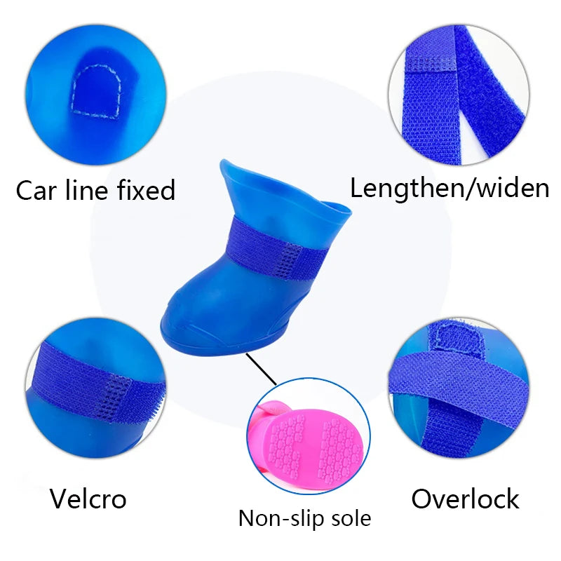 4-Piece Waterproof Anti-Slip Dog Boots