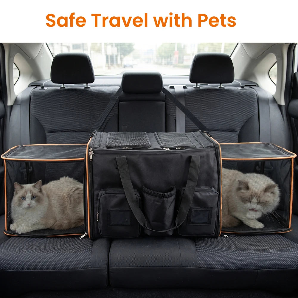 2-in-1 Rolling Double Cat Carrier