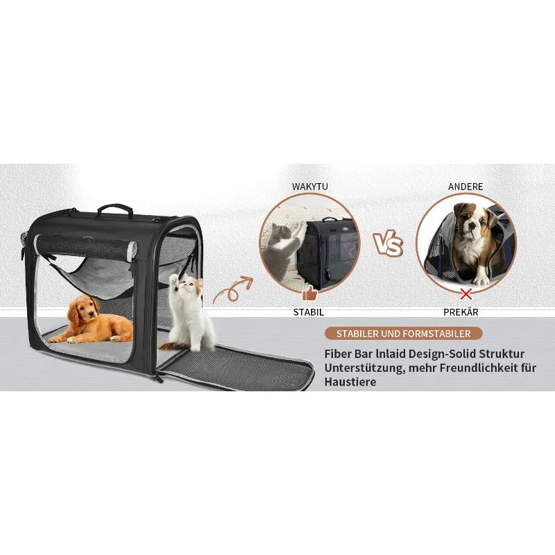 2-in-1 Foldable Double Pet Carrier