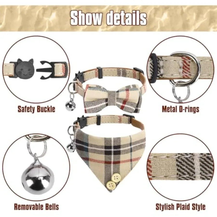 Plaid Breakaway Cat Collar Set