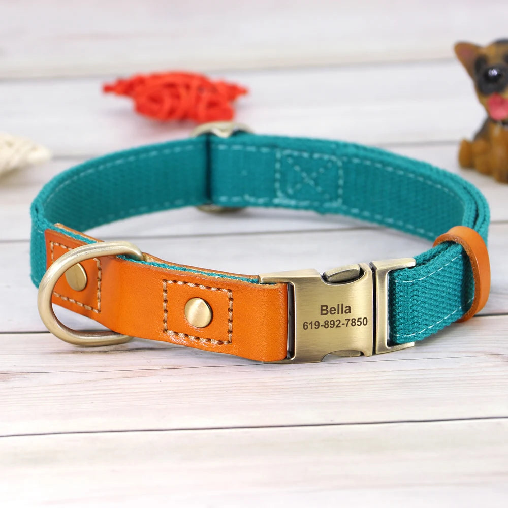 Personalized Nylon Dog Collar & Leash Set