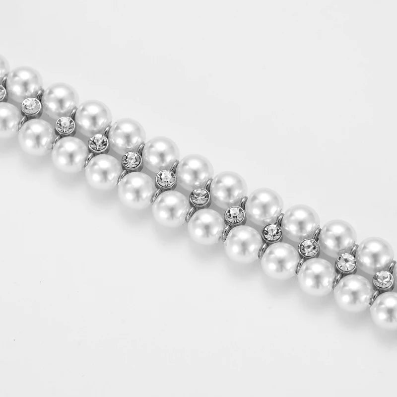 Luxury Pearl Rhinestone Pet Collar