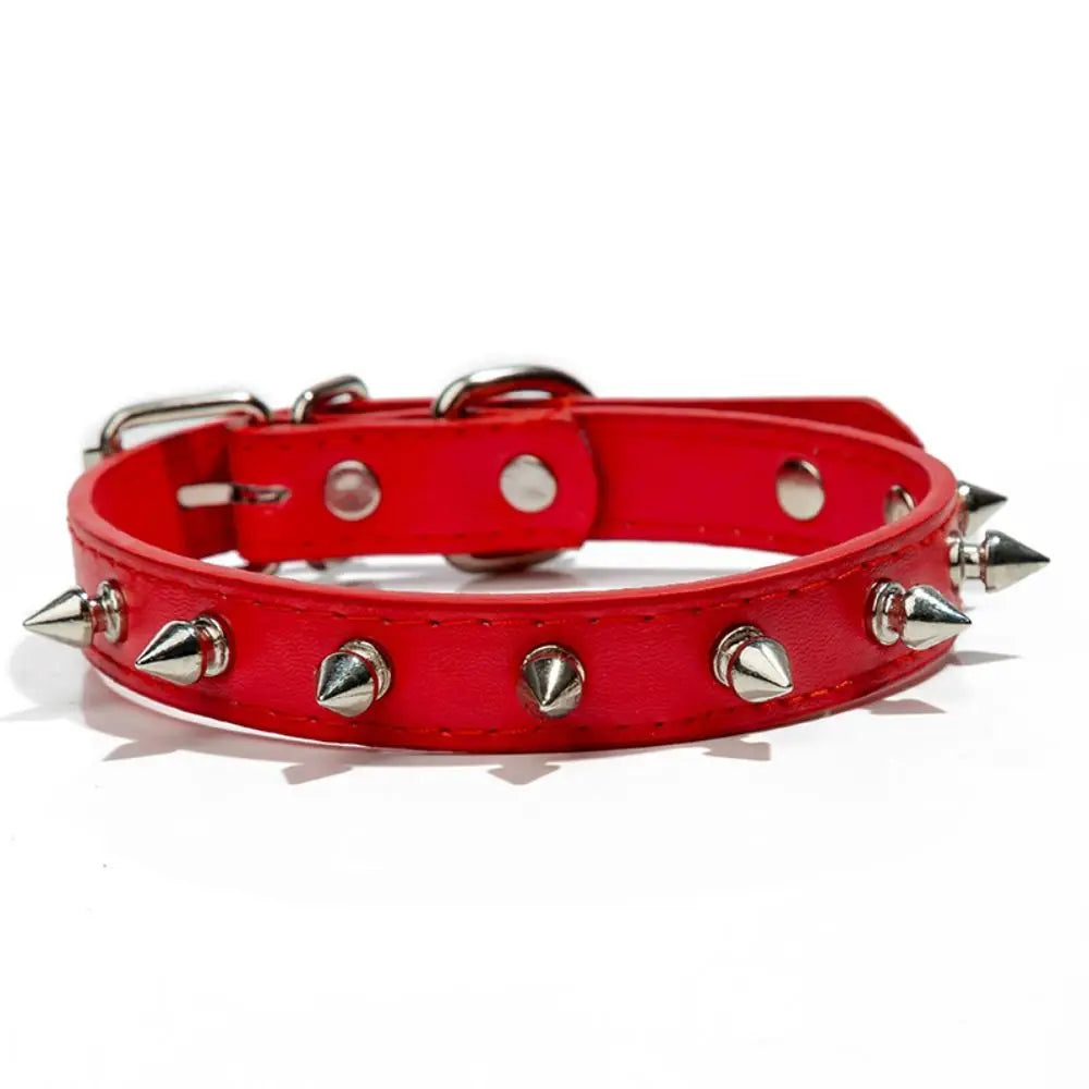 Adjustable Studded Leather Pet Collar