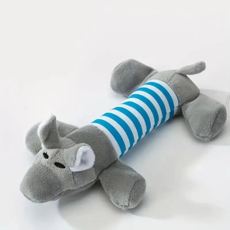 Durable Squeaky Pig & Elephant Dog Toy
