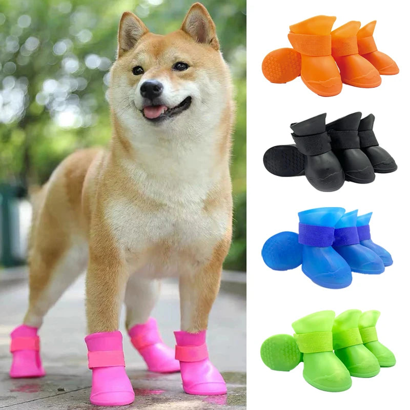 4-Piece Waterproof Anti-Slip Dog Boots
