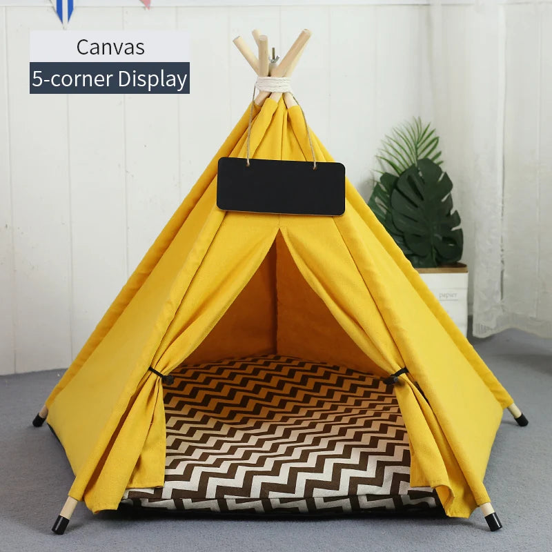 Portable Pet Teepee Bed with Cushion