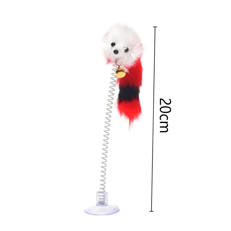 Interactive Feather Mouse Cat Teaser Wand