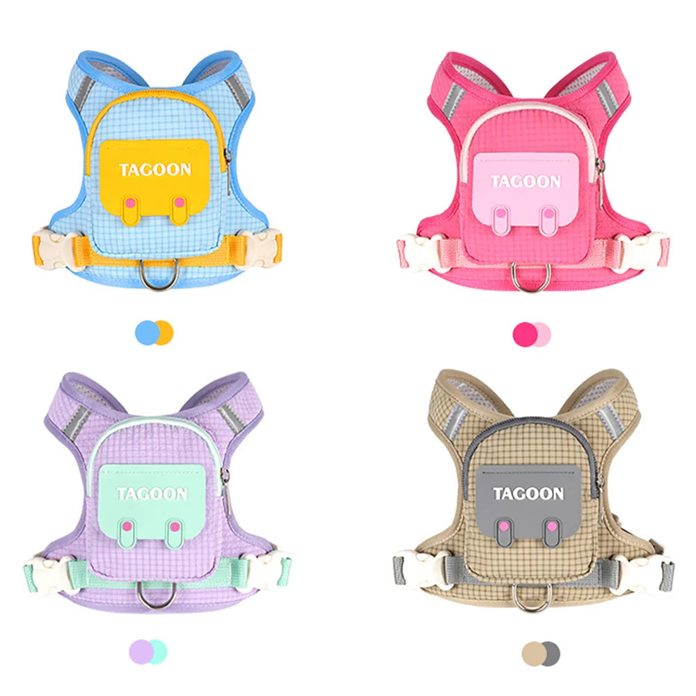 Cute Reflective Pet Harness & Leash Set