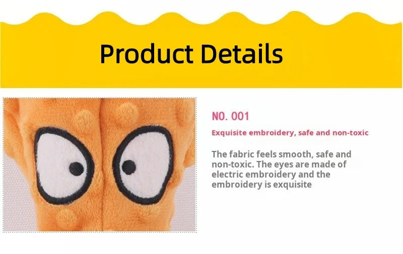 Stuffing-Free Squeaky Octopus Dog Toy