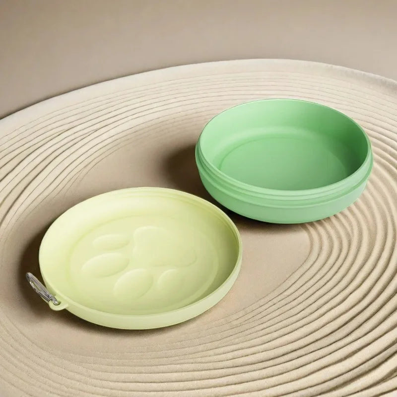 Portable Outdoor Dog Food & Snack Storage Bowl