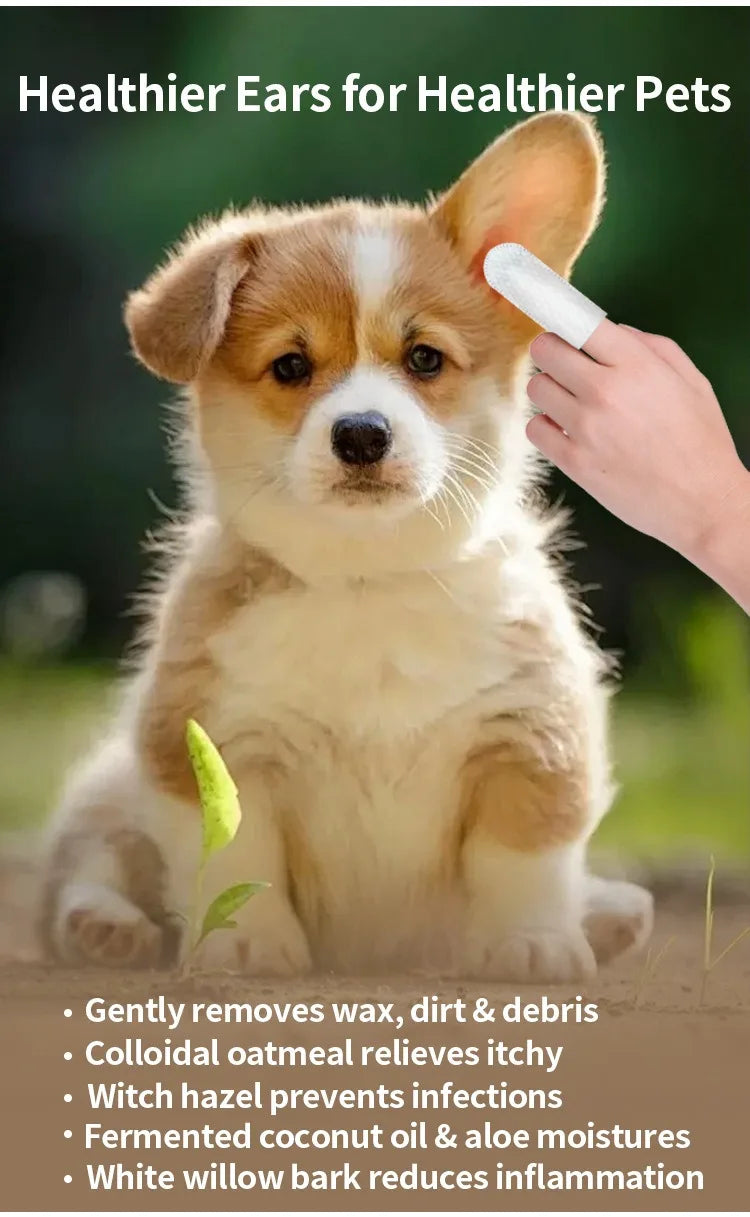 Pet Ear Cleaning Wipes & Care Kit