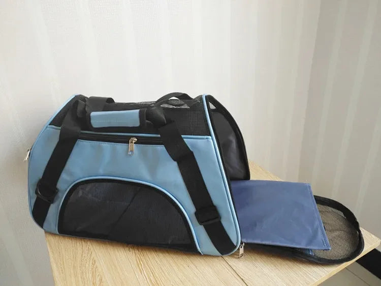 Foldable 4-Sided Pet Travel Carrier Bag