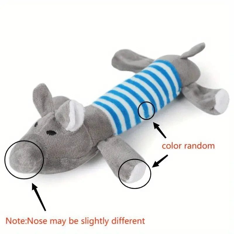 Durable Squeaky Pig & Elephant Dog Toy