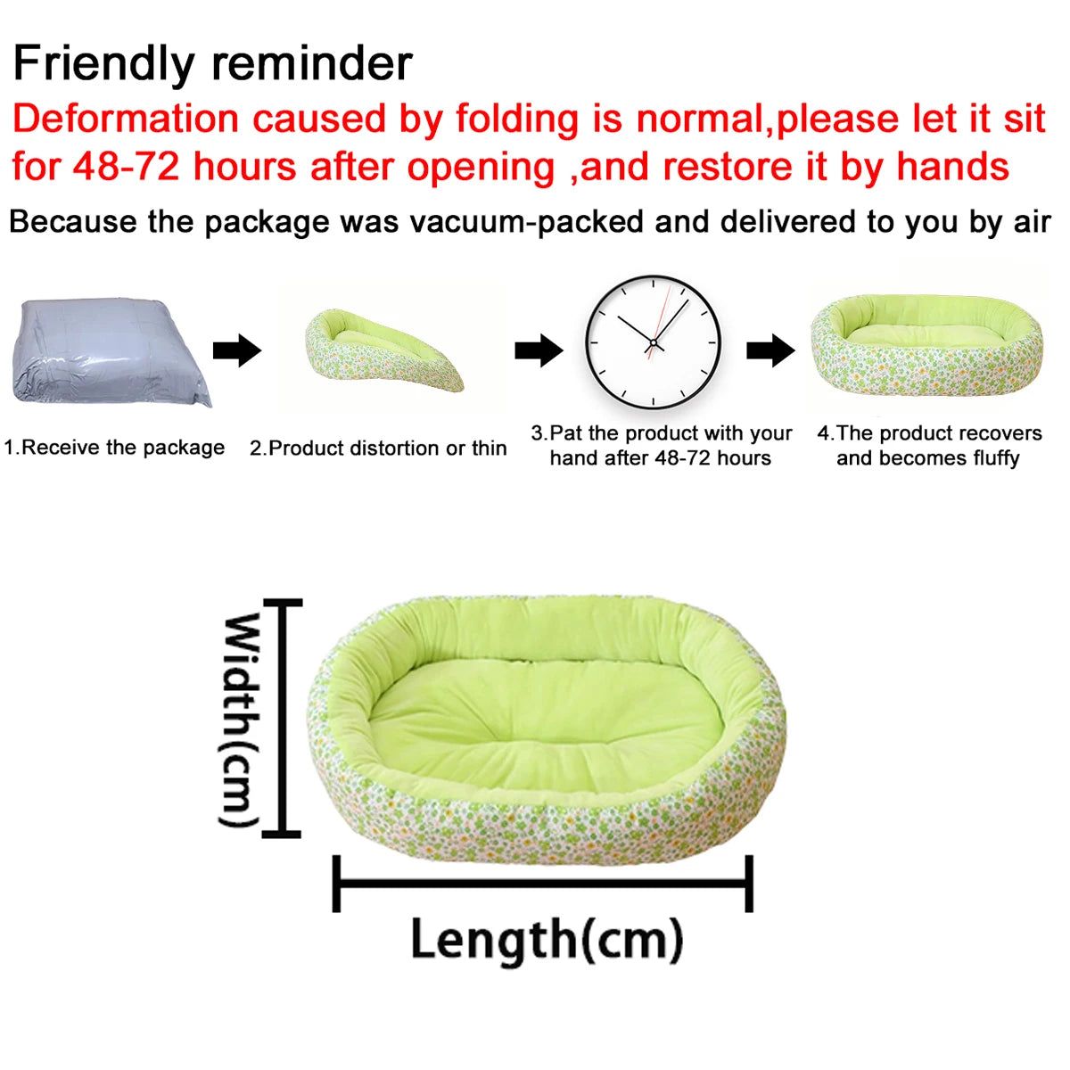 Floral All-Season Pet Bed for Dogs & Cats