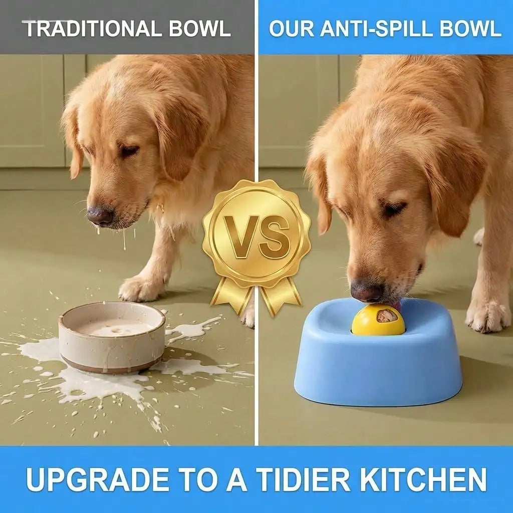 Silicone Slow Feeder Lick Bowl with Rolling Ball