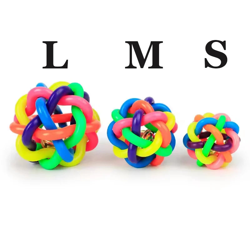 Colorful Rubber Dog Ball with Bell