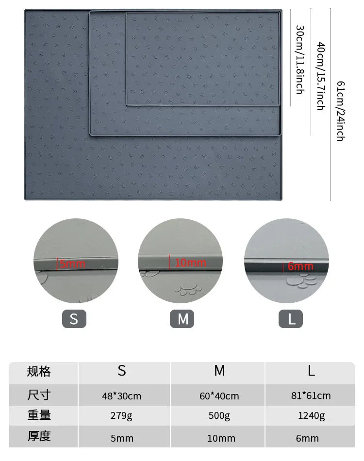 Silicone Waterproof Non-Slip Pet Feeding & Litter Mat