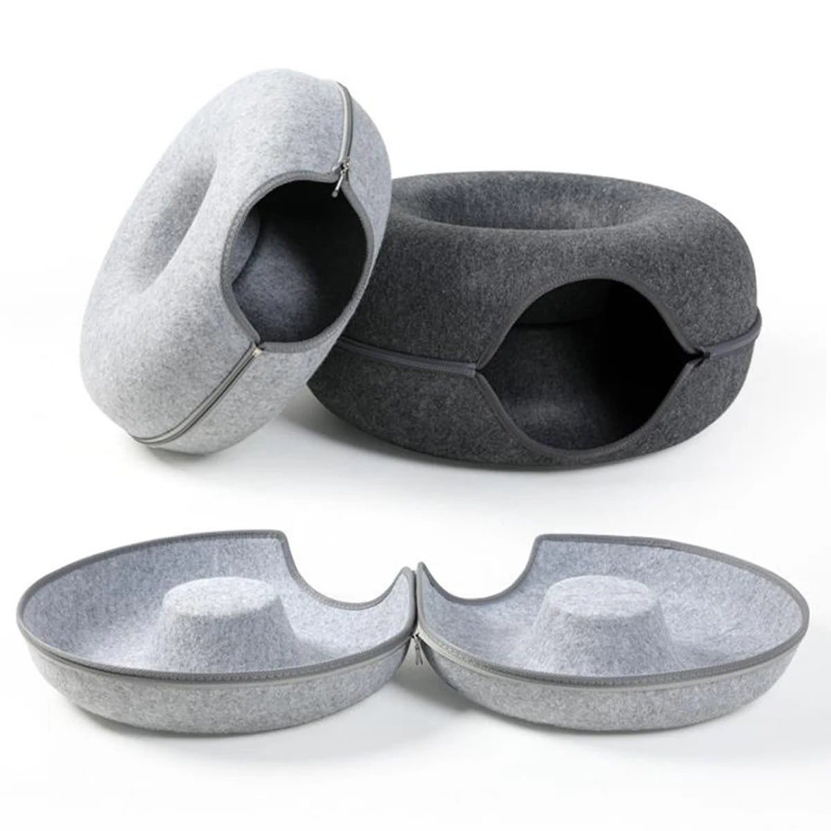 Donut Cat Tunnel Bed & Interactive Toy
