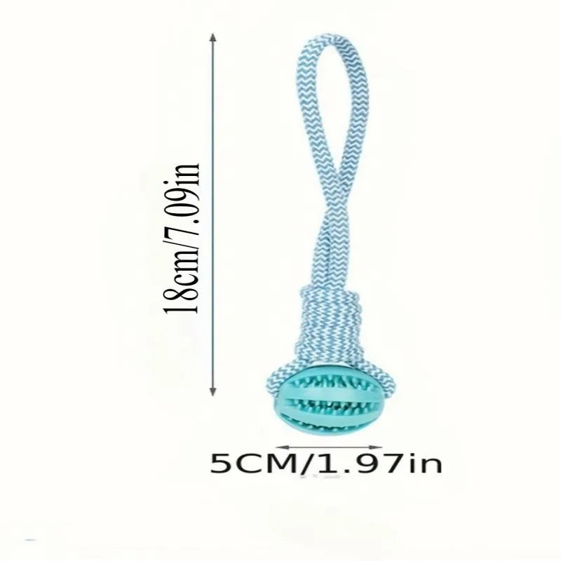 Rope & Rubber Treat Dispenser Dog Toy
