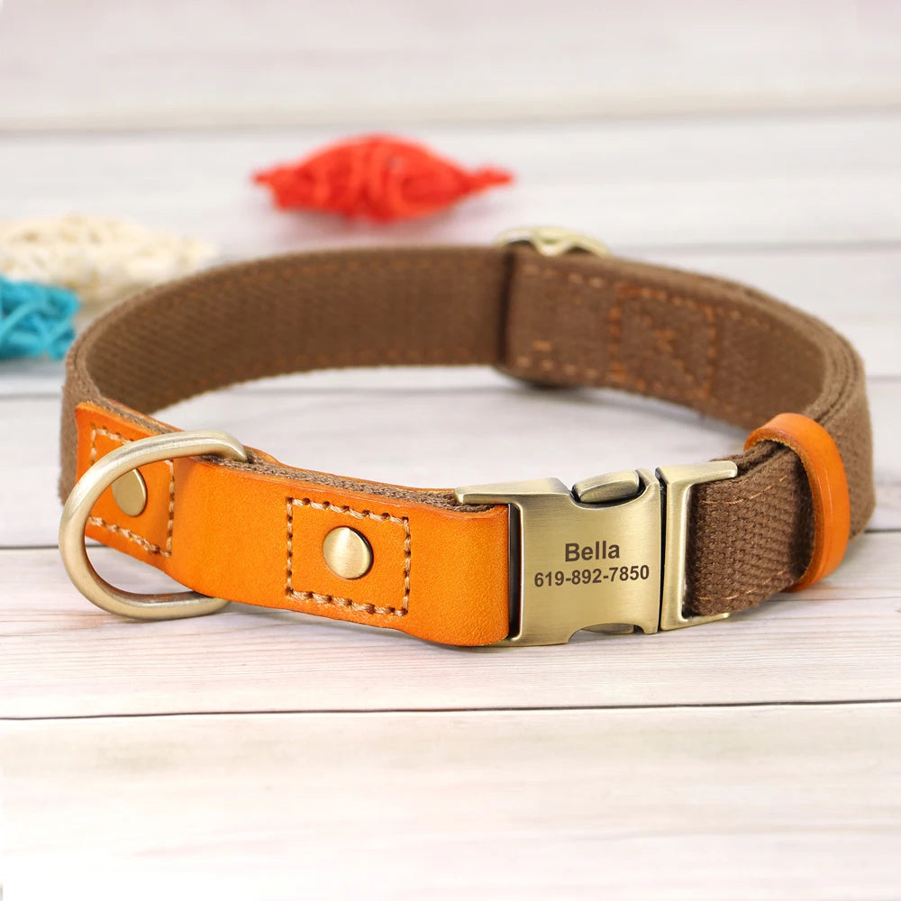 Personalized Nylon Dog Collar & Leash Set