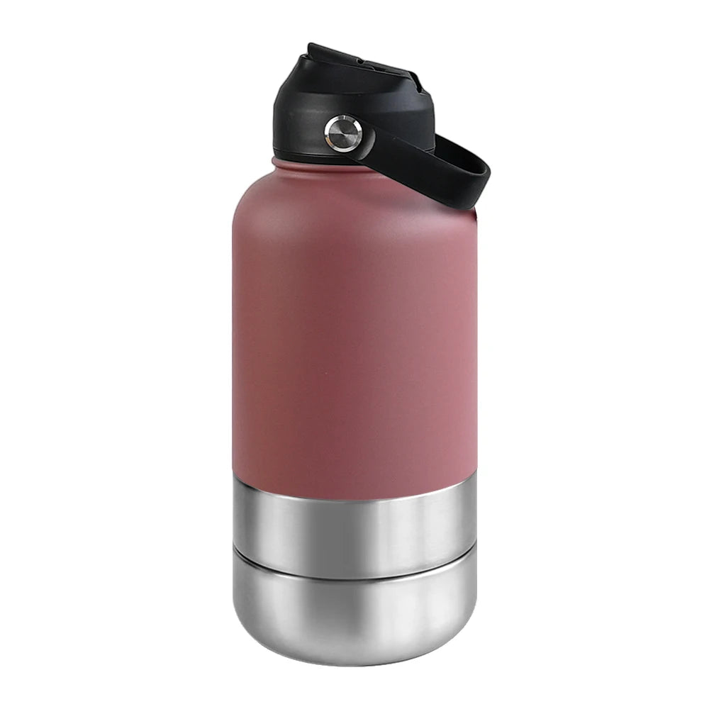 3-in-1 Stainless Steel Pet Water Bottle