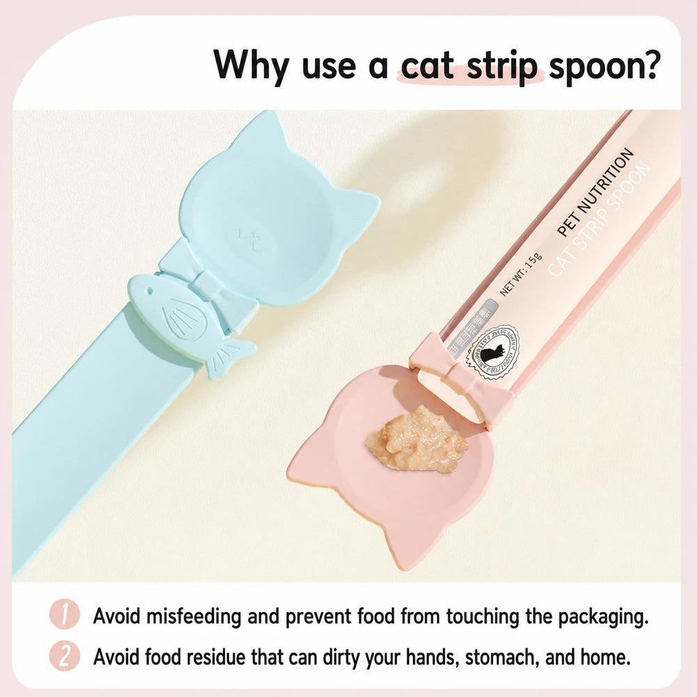 Cat Treat Feeding Spoon with Long Handle (1/3 Pack)
