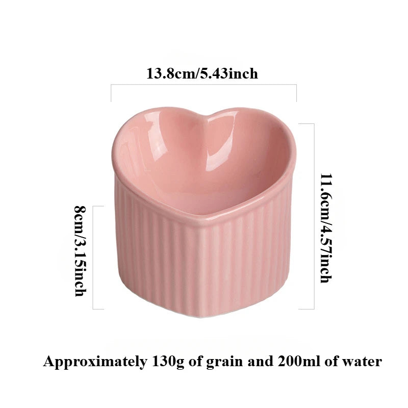 Slanted Elevated Ceramic Pet Bowl with Stand