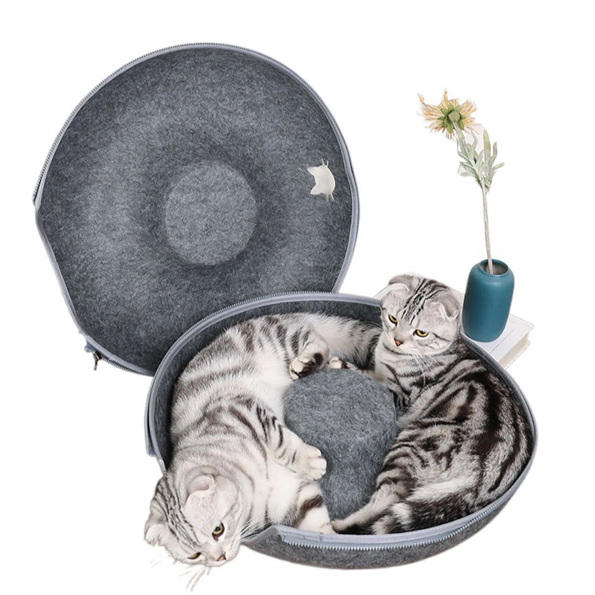 Donut Cat Tunnel Bed & Interactive Toy
