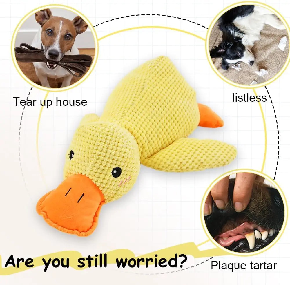 Durable Plush Duck Squeaky Dog Toy