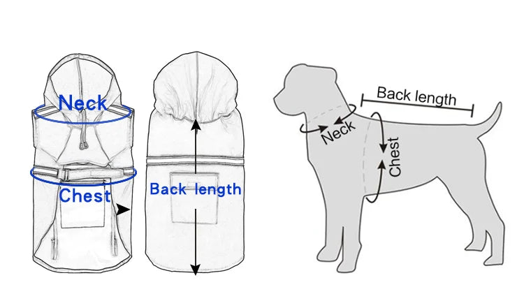 Waterproof Reflective Hooded Dog Raincoat