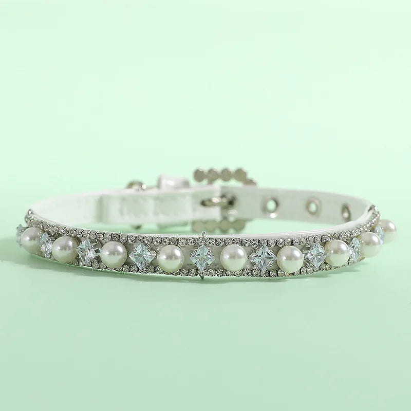 Luxury Pearl Rhinestone Pet Collar