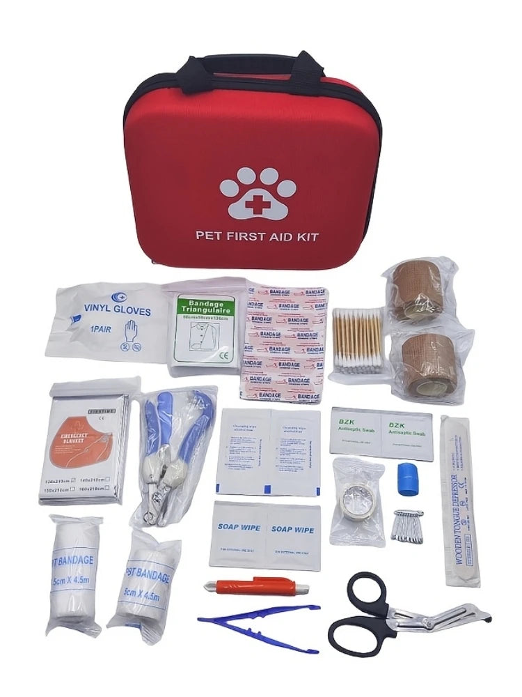 Portable Pet First Aid Kit for Dogs & Cats