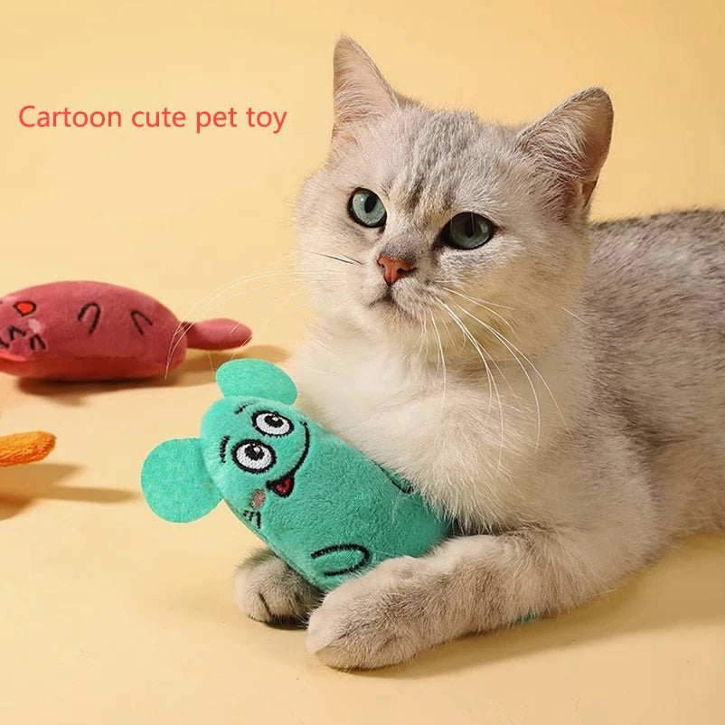 Cartoon Plush Dog & Cat Chew Toy