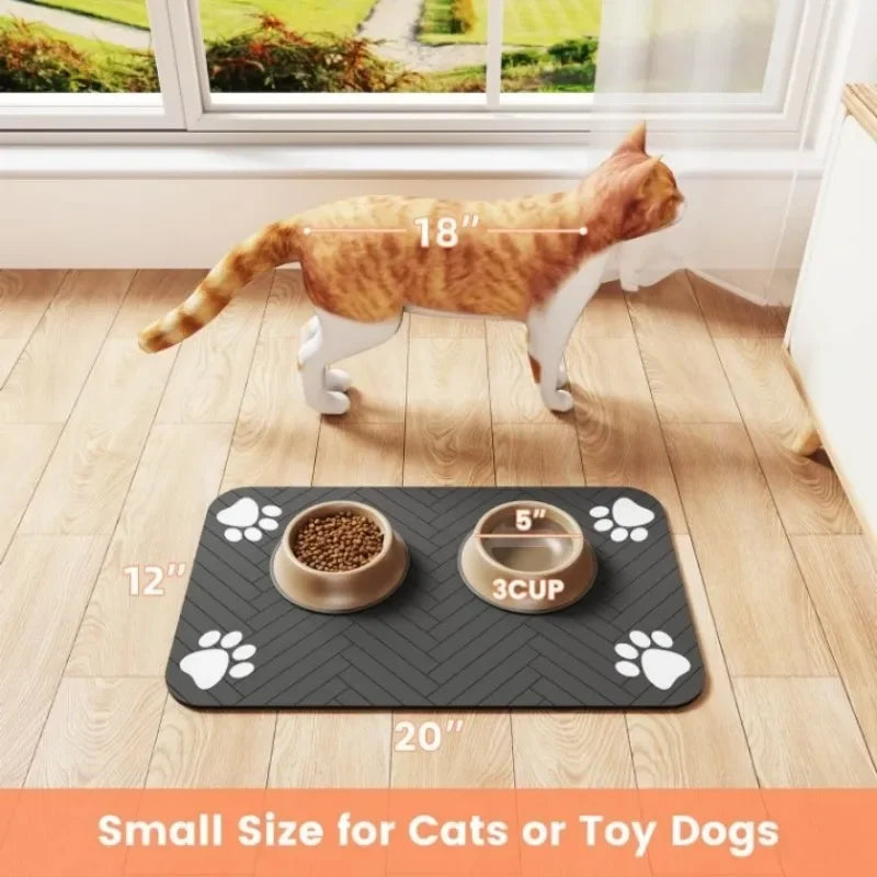 Cute Waterproof Non-Slip Pet Feeding Mat