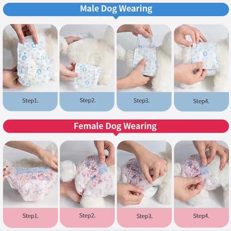 10-Pack Disposable Pet Diapers for Dogs & Cats