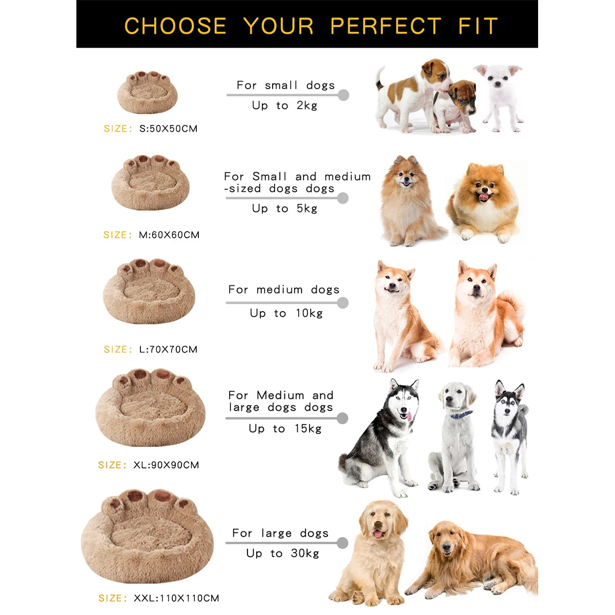 Fluffy Plush Dog & Cat Bed