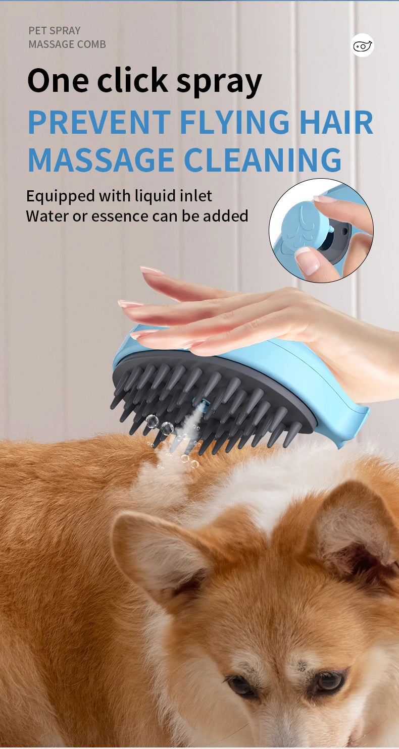3-in-1 Steam Pet Grooming Brush