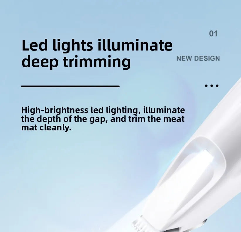 Cordless Pet Grooming Clippers with LED Light