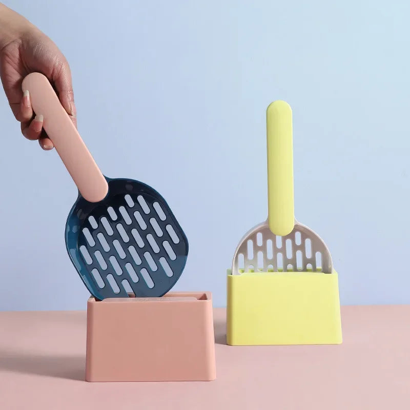 Self-Cleaning Cat Litter Scoop with Holder