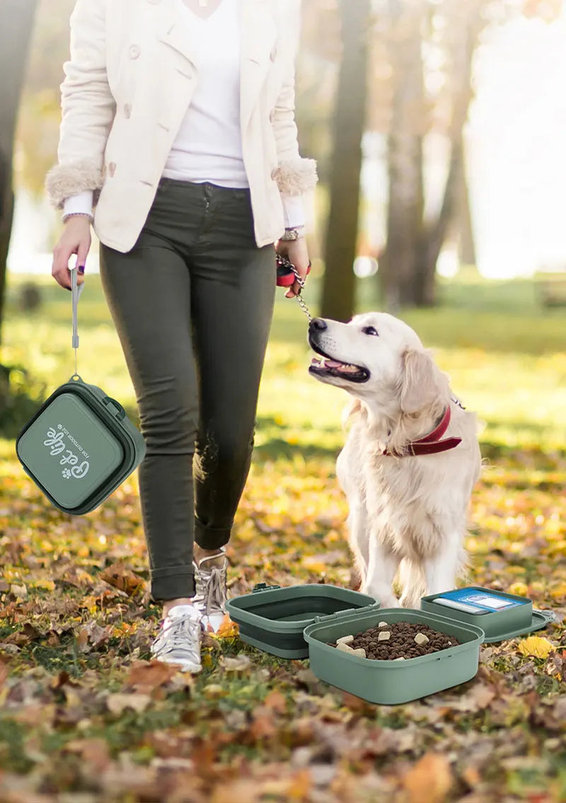 2-in-1 Foldable Pet Travel Bowls