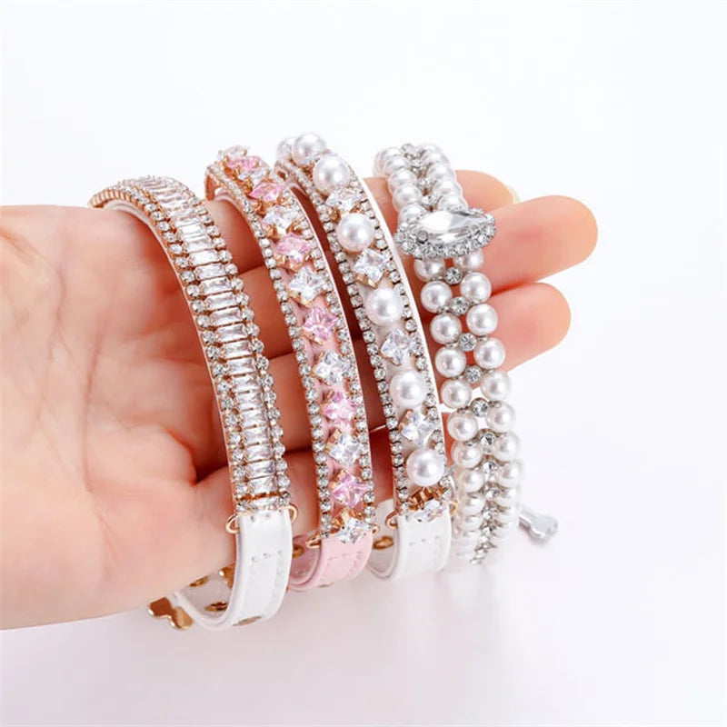 Luxury Pearl Rhinestone Pet Collar