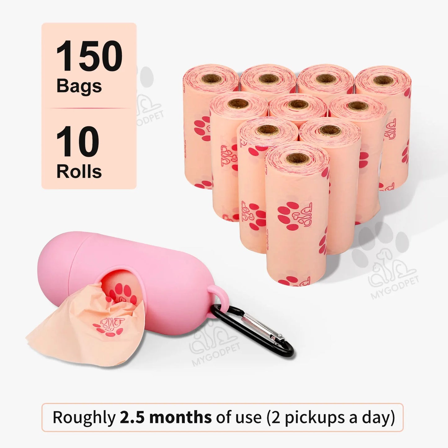 Biodegradable Dog Poop Bags with Dispenser (150 Count)