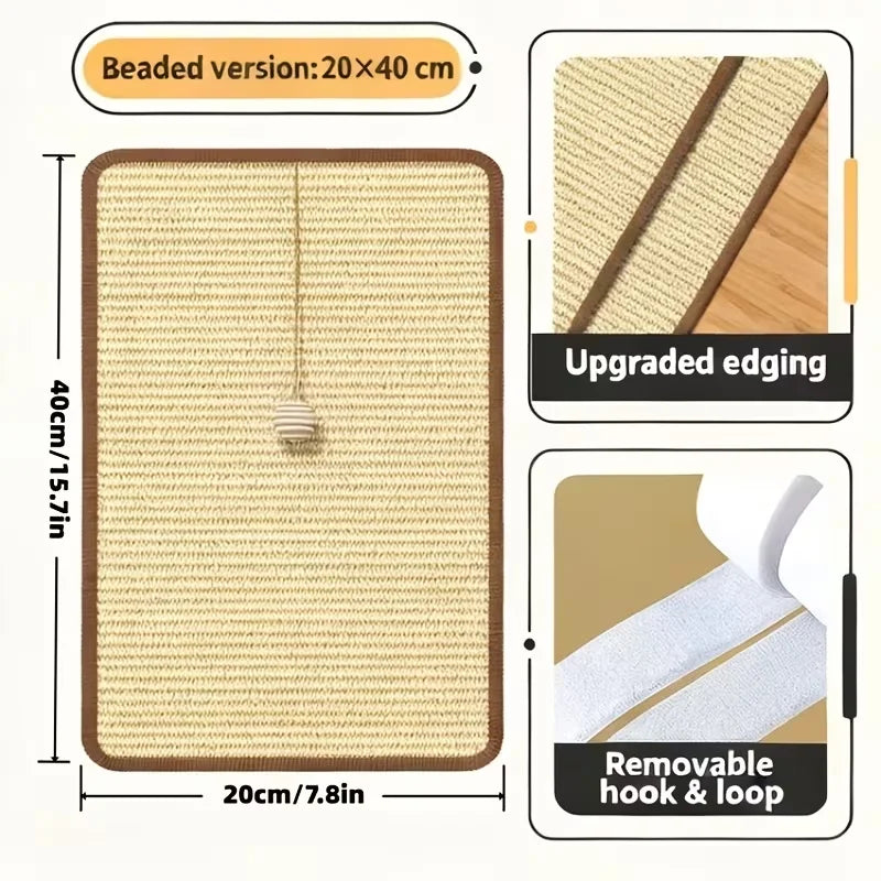 Standing Sisal Cat Scratching Post with Hanging Ball