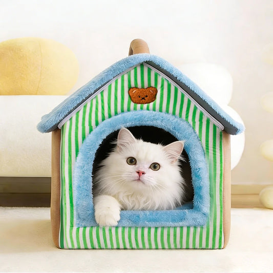 Foldable Washable Pet House Bed