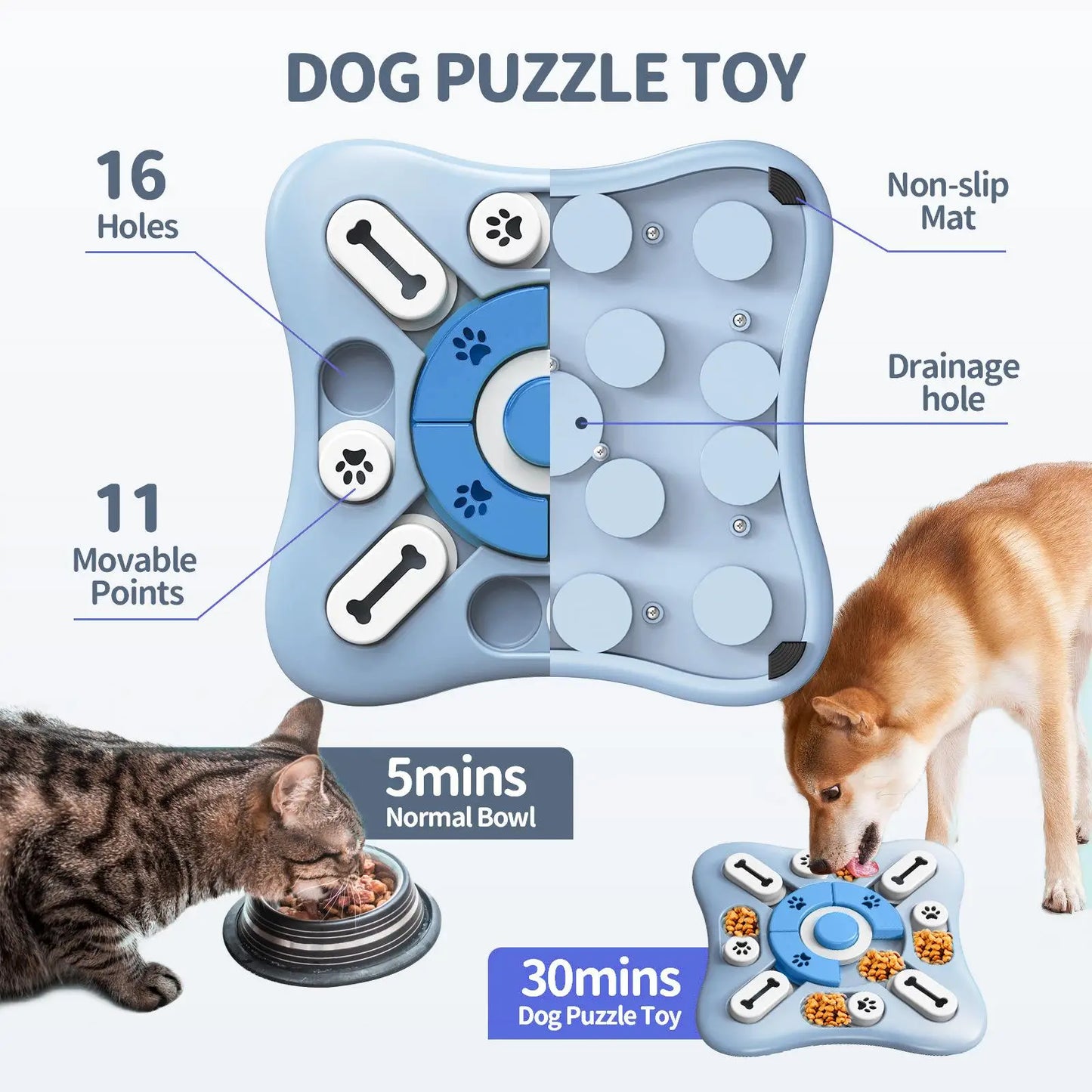 Interactive Slow Feeder Puzzle Dog Bowl
